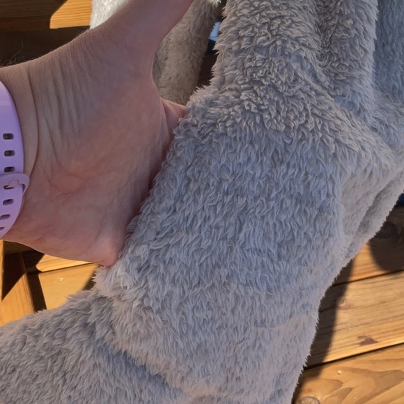 luvamia Fuzzy Fleece Open Front Pockets Hooded Cardigan Jacket Coat Outwear - Picture 4 of 6